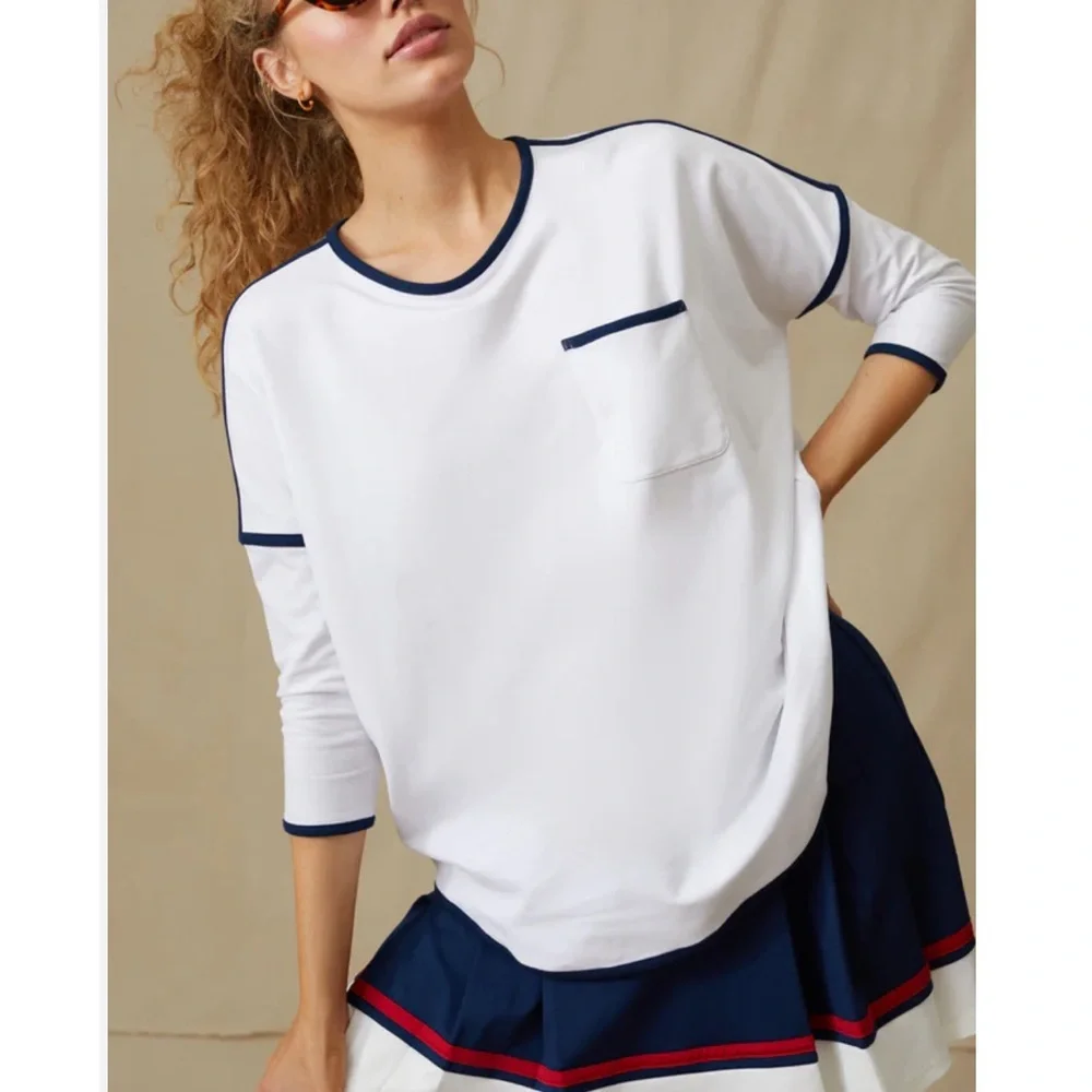 TNUCK SPORT White Terry Farah Pullover